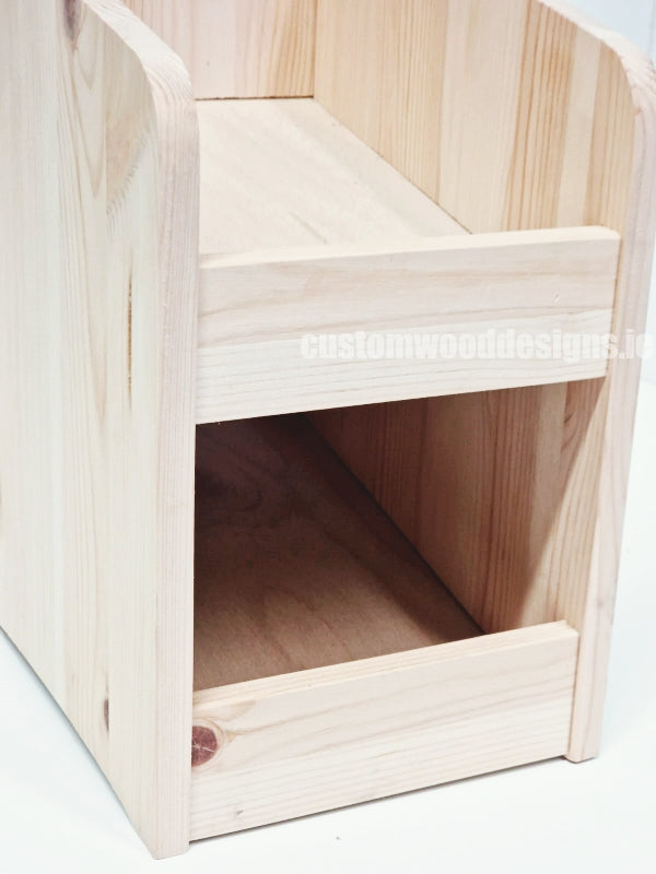 Load image into Gallery viewer, Natural Pine Two-Tier Compact Countertop Display - Custom Wood Designs