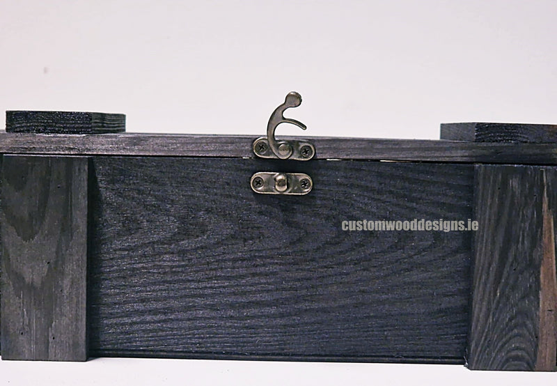 Load image into Gallery viewer, Rustic Bottle Box - Black Single x 25 Bottle box Custom Wood Designs __label: Multibuy Bottle Box CustomWoodDesignsIrelandee762d5a-0b71-45db-b32a-282cc3ebf6d7_eb7cf08b-e7c0-4e48-bf95-69a5b554b831