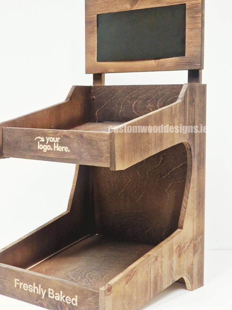 Load image into Gallery viewer, Dark Pine Two-Tiered Countertop Display for Baked Goods - Custom Wood Designs