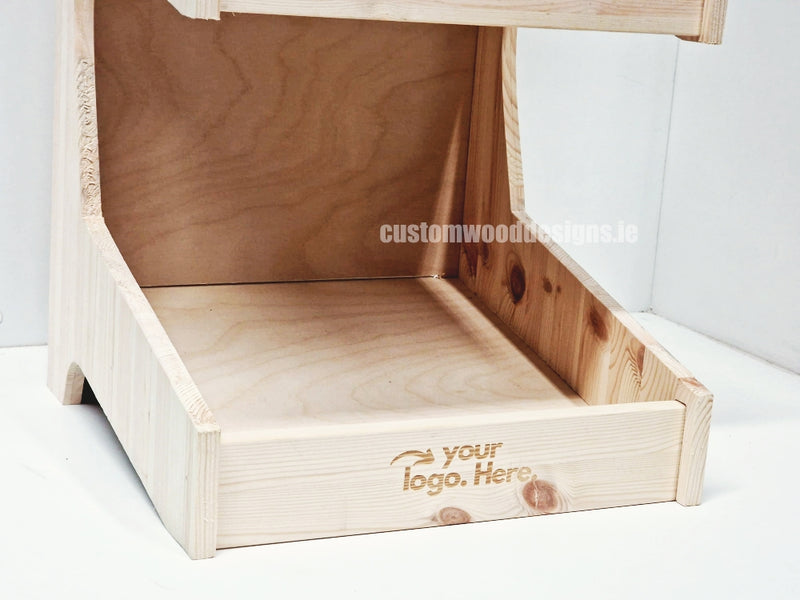 Load image into Gallery viewer, Natural Pine Two-Tiered Countertop Display for Baked Goods - Custom Wood Designs