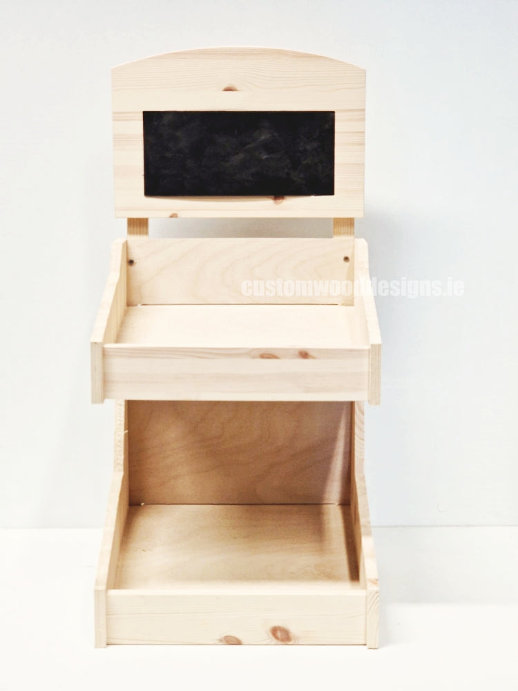 Load image into Gallery viewer, Natural Pine Two-Tiered Countertop Display for Baked Goods - Custom Wood Designs