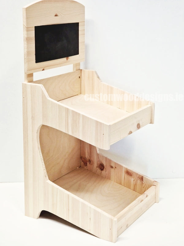 Load image into Gallery viewer, Natural Pine Two-Tiered Countertop Display for Baked Goods - Custom Wood Designs