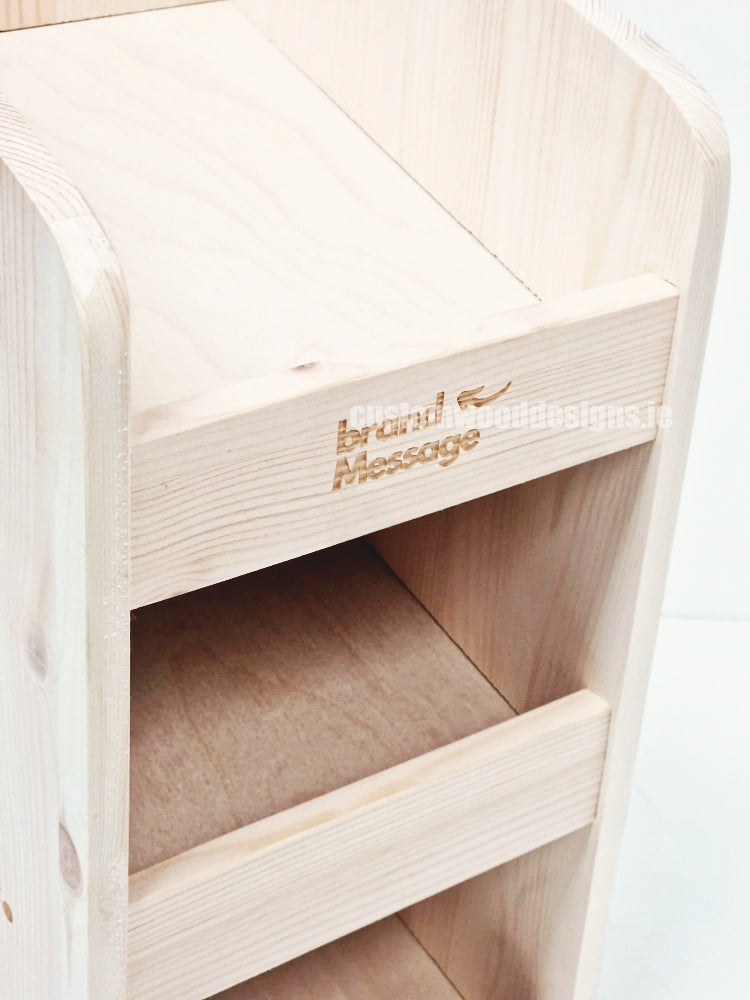 Load image into Gallery viewer, Natural Pine Three-Shelf Compact Countertop Display - Custom Wood Designs