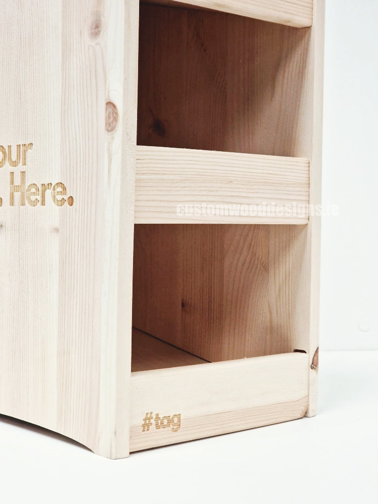 Load image into Gallery viewer, Natural Pine Three-Shelf Compact Countertop Display - Custom Wood Designs