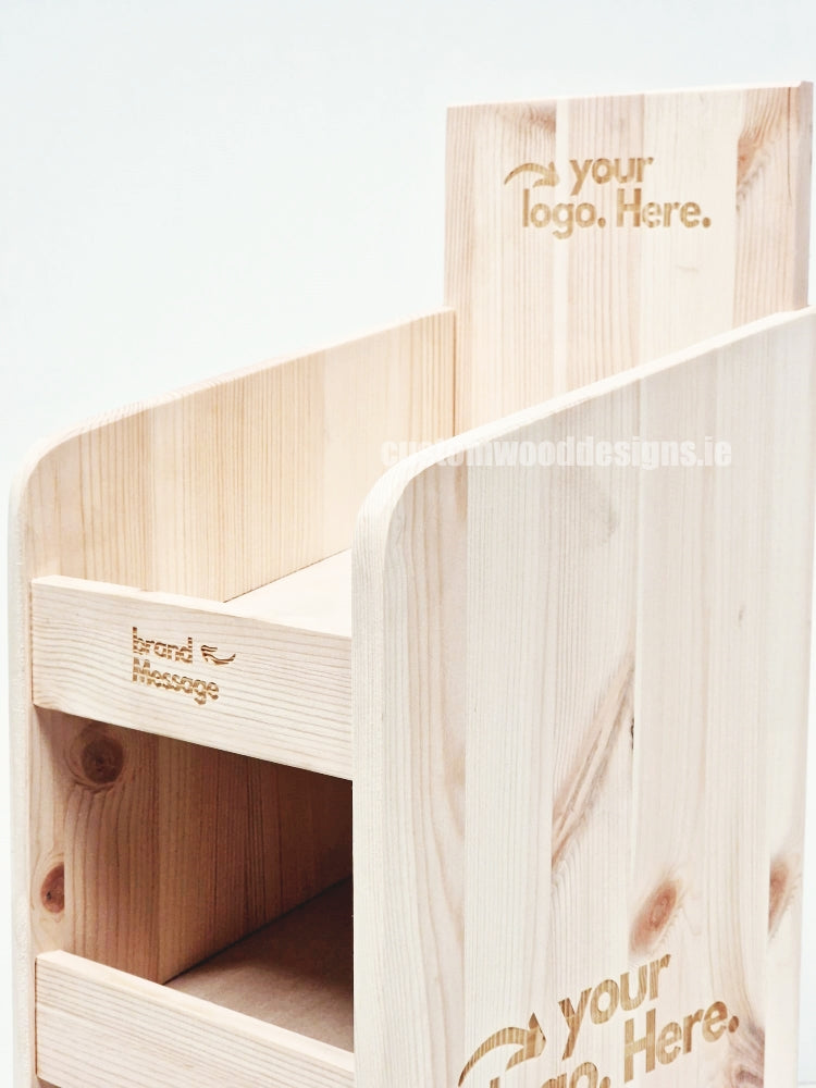 Load image into Gallery viewer, Natural Pine Three-Shelf Compact Countertop Display - Custom Wood Designs