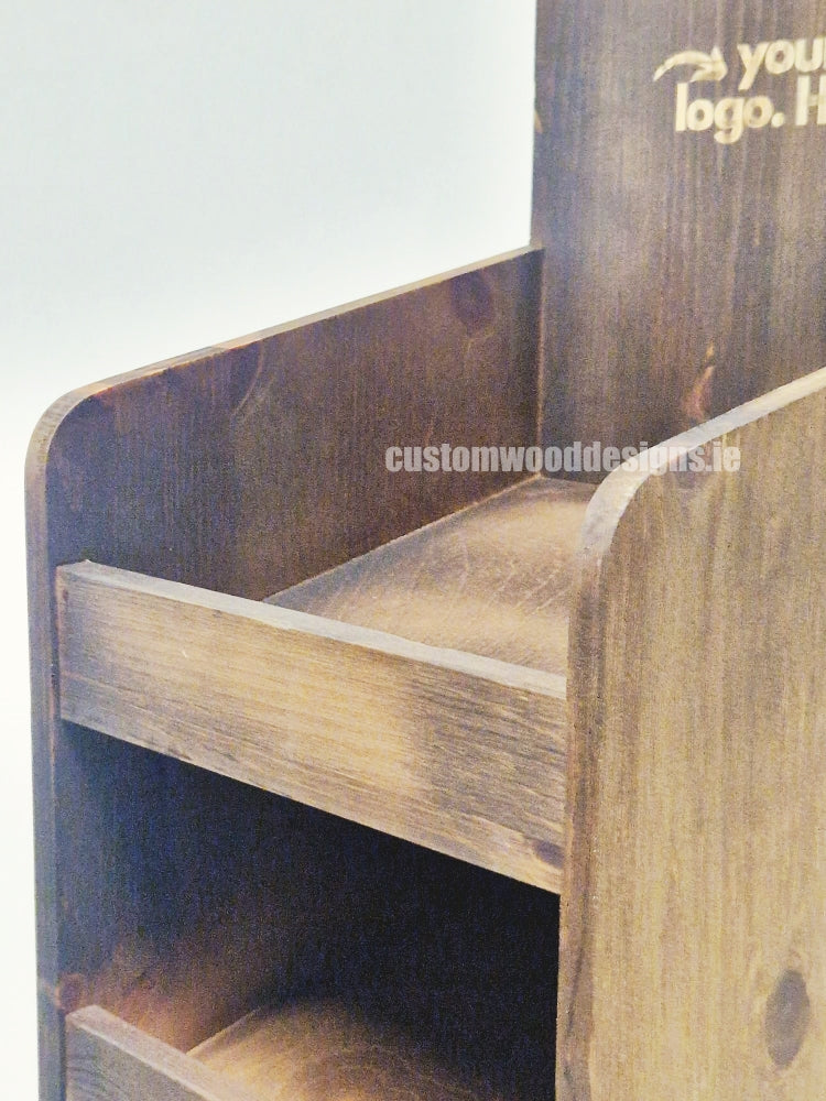 Load image into Gallery viewer, Dark Pine Four-Shelf Compact Countertop Display - Custom Wood Designs