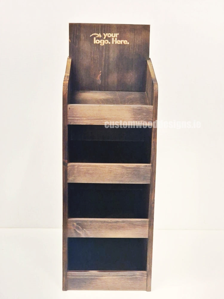 Load image into Gallery viewer, Dark Pine Four-Shelf Compact Countertop Display - Custom Wood Designs
