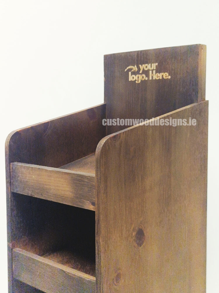 Load image into Gallery viewer, Dark Pine Four-Shelf Compact Countertop Display - Custom Wood Designs