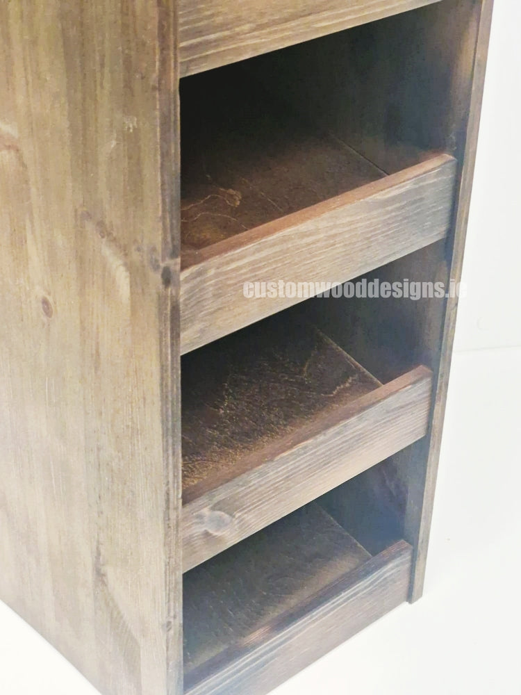 Load image into Gallery viewer, Dark Pine Four-Shelf Compact Countertop Display - Custom Wood Designs