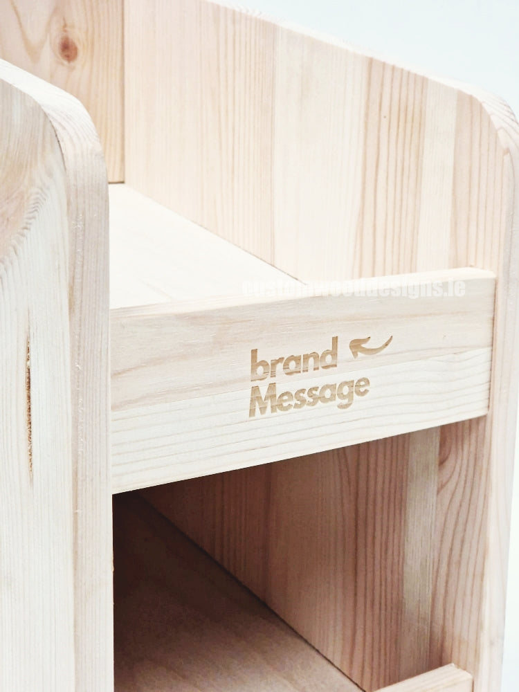 Load image into Gallery viewer, Natural Pine Two-Tier Compact Countertop Display - Custom Wood Designs