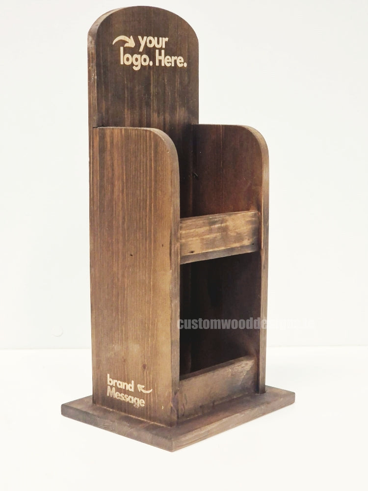 Load image into Gallery viewer, Dark Pine Mini Two-Tier Countertop Display - Custom Wood Designs