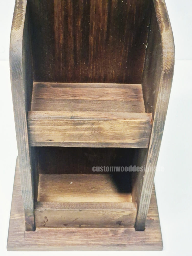 Load image into Gallery viewer, Dark Pine Mini Two-Tier Countertop Display - Custom Wood Designs