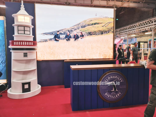 Custom Wood Designs Ireland Wood Branding Stand RDS design for Clonakilty Show Stand Permanent display custom made signage