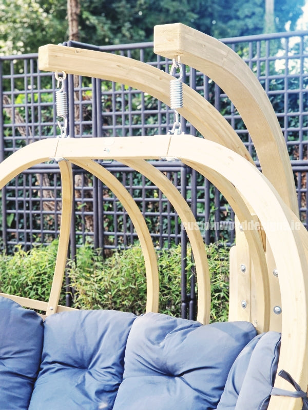 Load image into Gallery viewer, Amazonas Royal Wood hanging chair with wooden frame, outdoor garden swing seat, perfect for outdoor living and relaxing spaces.