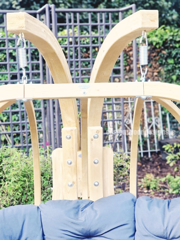 Load image into Gallery viewer, Amazonas Royal Wood hanging chair with wooden frame, designed for outdoor garden seating and relaxation.