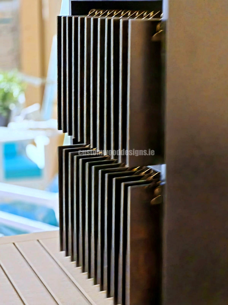Load image into Gallery viewer, Set of 24 branded A5 wooden clipboards with display unit by Custom Wood Designs, ideal for hospitality and hospitality menus.