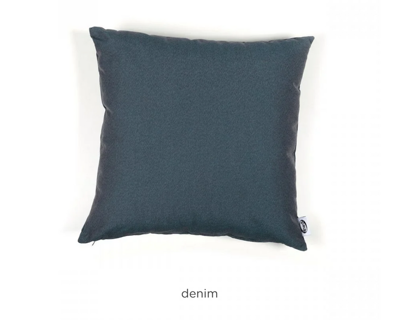 Load image into Gallery viewer, Nardi outdoor decorative cushion with denim fabric, designed for outdoor seating, by Custom Wood Designs.