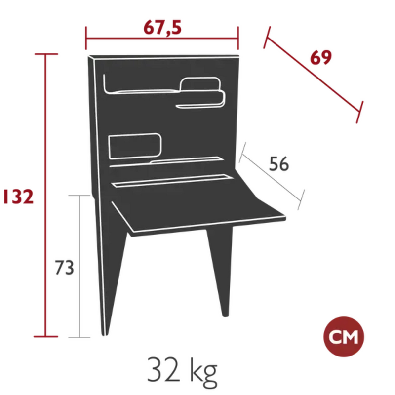 Load image into Gallery viewer, Wall-mounted Face à Face Fermob writing desk with sleek design and wood surface, ideal for compact workspaces.