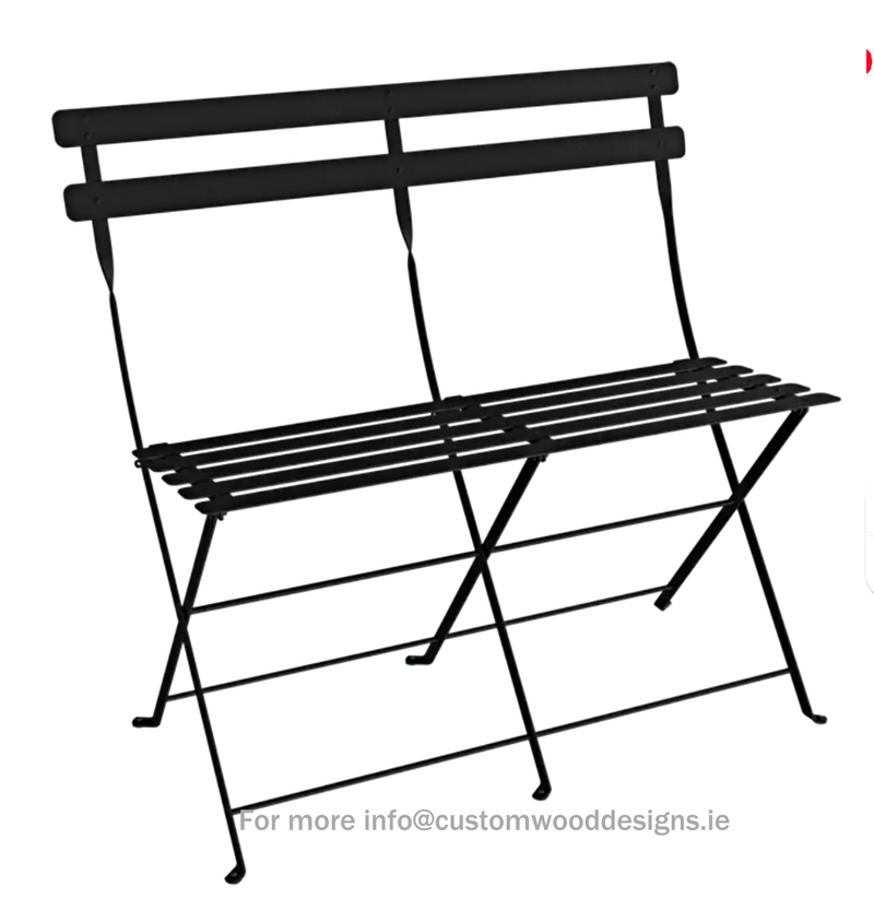 Load image into Gallery viewer, Fermob Bistro two-seater folding bench ottoman in anthracite black with a sleek, modern design.