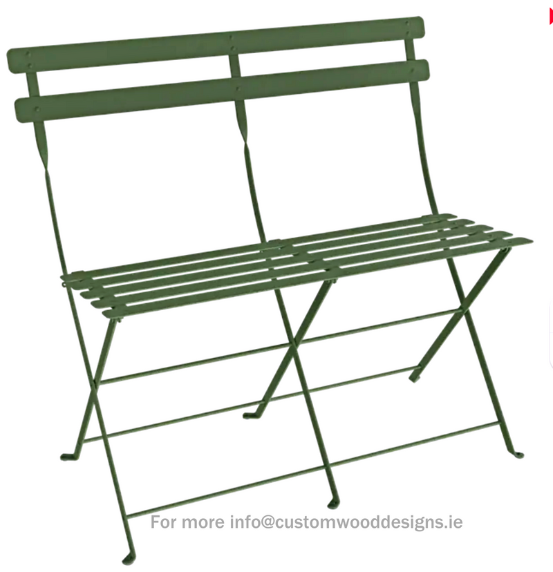 Load image into Gallery viewer, Fermob Bistro Two Seater Ottoman folding bench in rosemary color, designed for indoor or outdoor seating and relaxation.