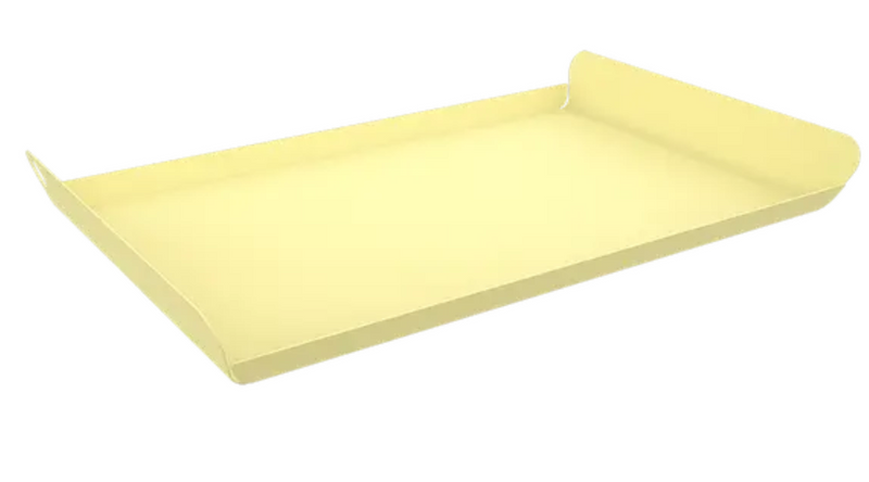 Load image into Gallery viewer, Fermob ALTO metal tray measuring 36x23 cm with a frosted lemon finish, suitable for outdoor furniture accessories.