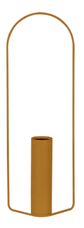 Load image into Gallery viewer, Fermob Itac cylindrical vase in ginger with a textured surface, standing 76cm tall, displayed alongside matching accessories.