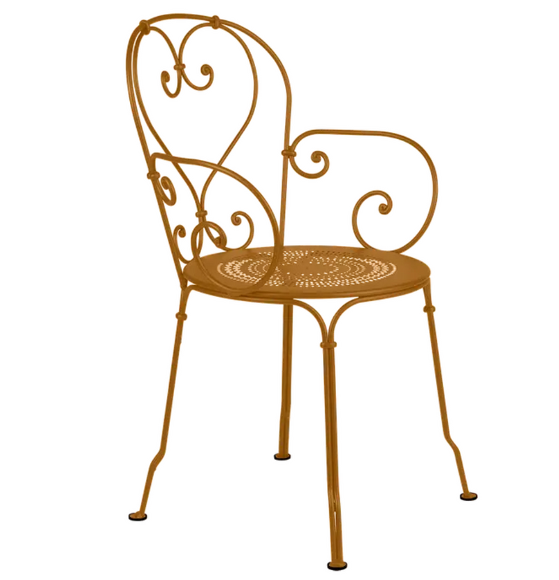 Load image into Gallery viewer, Fermob 1900 Lounge Armchair in gingerbread color, outdoor patio lounge chair with a stylish, modern design.