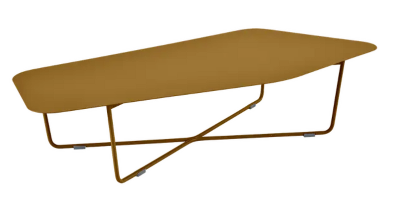 Load image into Gallery viewer, Fermob Ultrasofa low metal table, 162 × 74 cm, outdoor furniture with a sleek gingerbread finish, suitable for patio or garden.