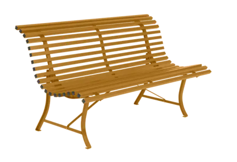 Load image into Gallery viewer, Fermob Louisiane 150cm outdoor folding bench in gingerbread color, made of steel, suitable for outdoor commercial use.