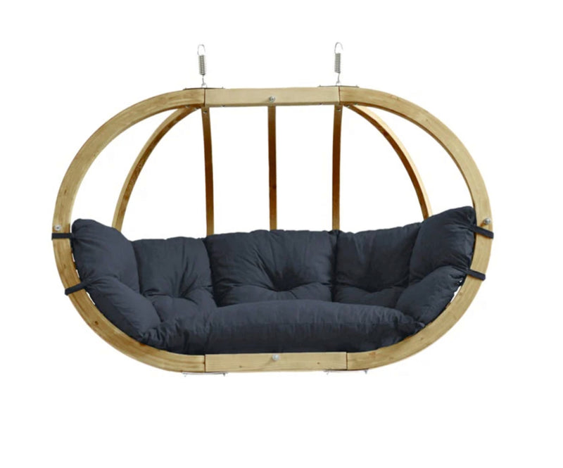 Load image into Gallery viewer, Royal Wood hanging chair and frame set by Amazonas, outdoor swing chair with anthracite wooden design for garden and patio.