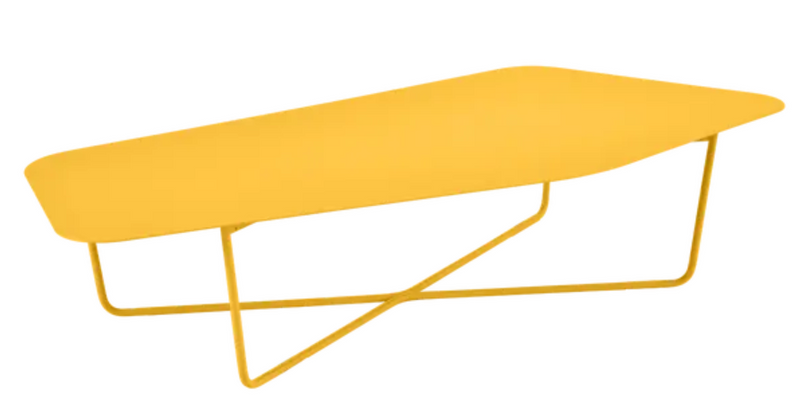 Load image into Gallery viewer, Honey Ultrasofa metal low table by Fermob, outdoor furniture with a sleek, modern design measuring 162 × 74 cm.