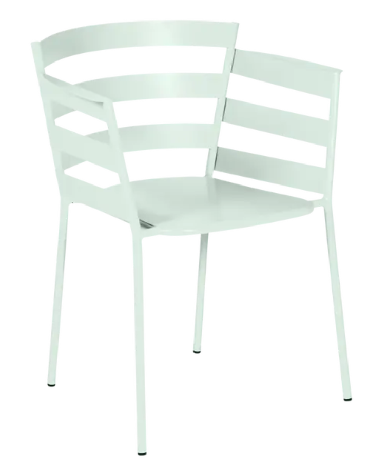Load image into Gallery viewer, Fermob RYTHMIC outdoor armchair in Ice Mint color with a modern, curved design for outdoor seating.