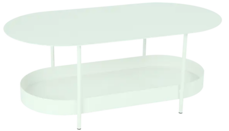 Load image into Gallery viewer, Ice mint Salsa low table by Fermob, 113x58cm, featuring a modern design with a smooth surface and sturdy legs.