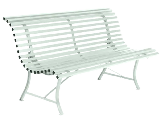 Load image into Gallery viewer, Ice Mint Louisiane 150cm outdoor folding bench by Fermob, steel frame, designed for outdoor and commercial use.