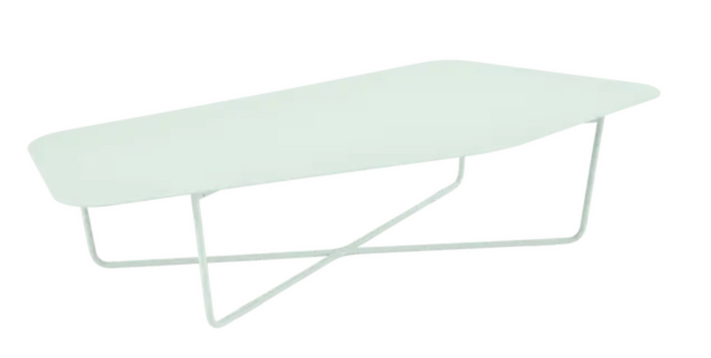 Load image into Gallery viewer, Icemint Ultrasofa metal low table by Fermob with a sleek design, measuring 162 × 74 cm, suitable for outdoor furniture.
