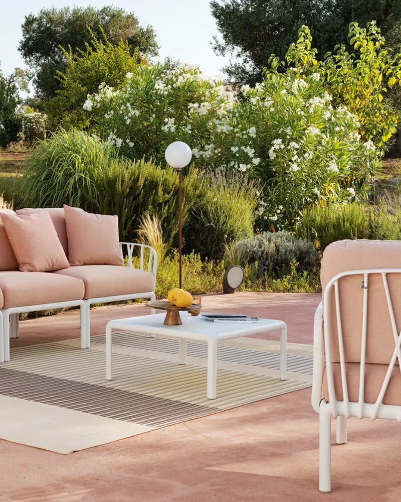 Load image into Gallery viewer, Komodo Nardi outdoor sofa by Custom Wood Designs, modular outdoor sofa with wooden frame and cushioned seating.
