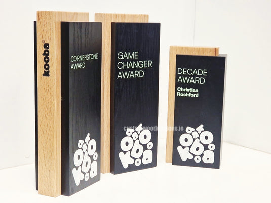 Kooba Awards Ireland Custom Wood Designs wooden block