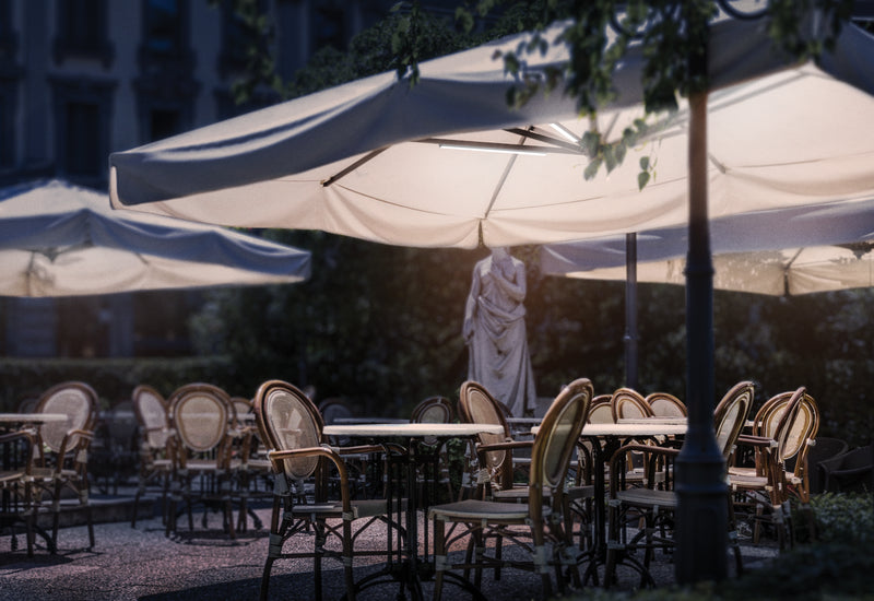 Load image into Gallery viewer, Securit Lighting - Wireless Parasol Lamp Berlin 40cm - White - Pack of 6 – in use