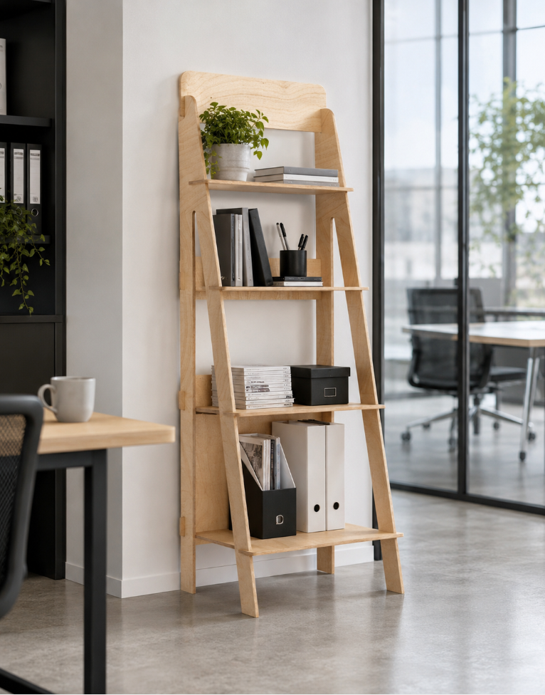 Load image into Gallery viewer, Multifunctional ladder-style storage shelving unit by Esposit, designed for versatile floor display and organization.