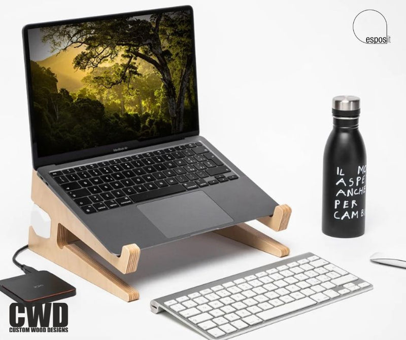 Load image into Gallery viewer, Supporto pc portatile UP+ Green Edition - Custom Wood Designs