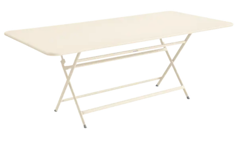 Load image into Gallery viewer, Latte beige Fermob Caractère foldable outdoor table, 190 x 90 cm, eight-seater, ideal for outdoor dining and gatherings.