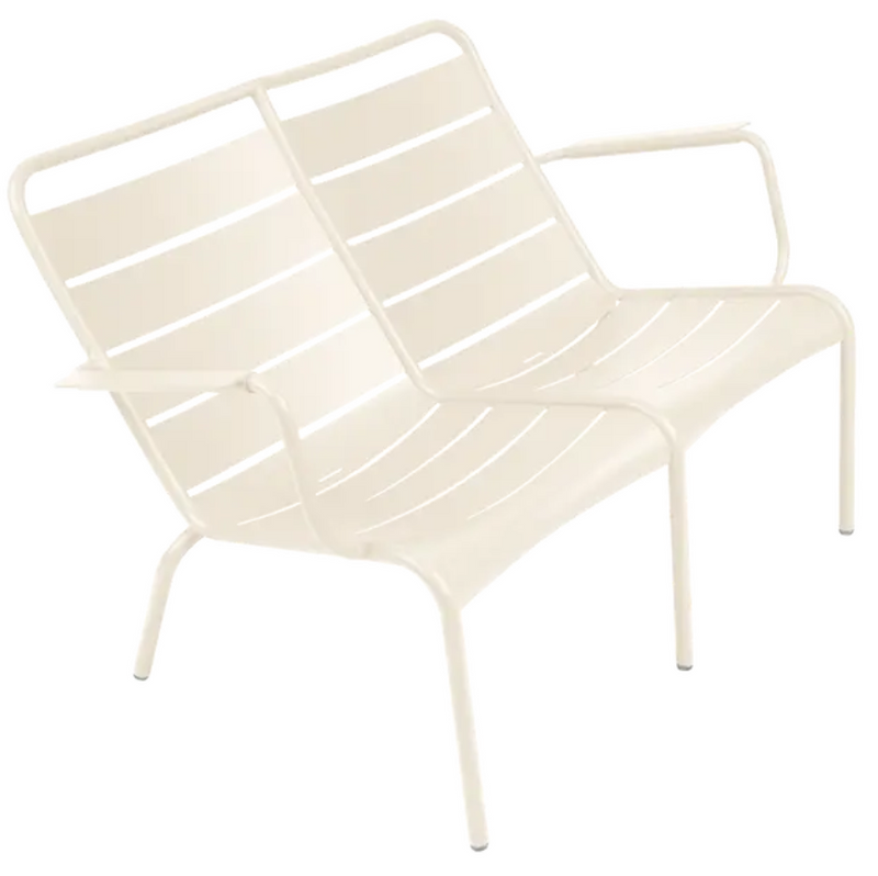 Load image into Gallery viewer, Latte beige Fermob Luxembourg Duo Low Armchair, Fermb Kids Corner contract bench with modern design, suitable for indoor or outdoor use.
