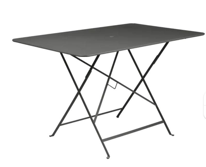 Load image into Gallery viewer, Fermob Liqorice foldable bistro table, 117x77 cm, outdoor metal furniture with a sleek, modern design.