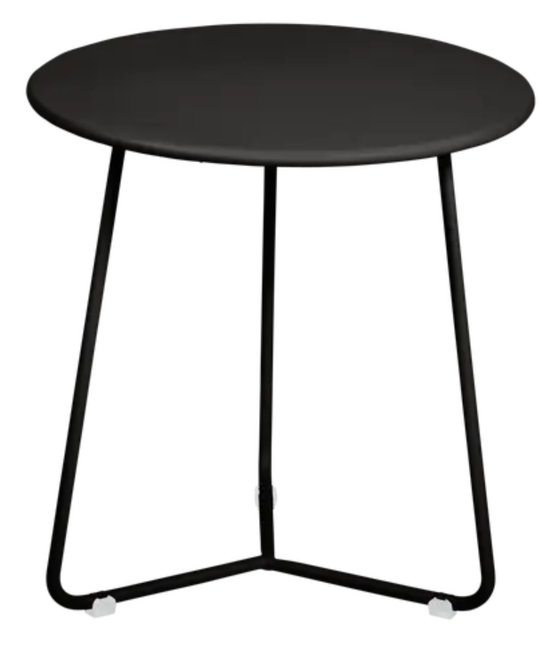 Load image into Gallery viewer, Fermob Liquorice small occasional table with a 34cm diameter, featuring a sleek, minimalist design perfect for versatile use.