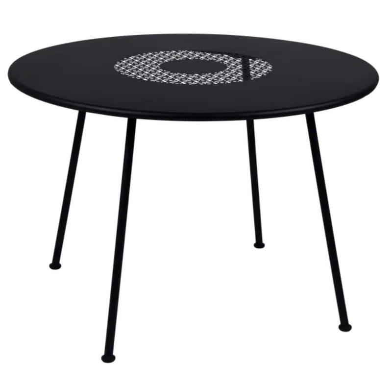 Load image into Gallery viewer, Fermob LORETTE round garden table, 110 cm diameter, metal construction with fire-resistant finish, stylish outdoor furniture piece