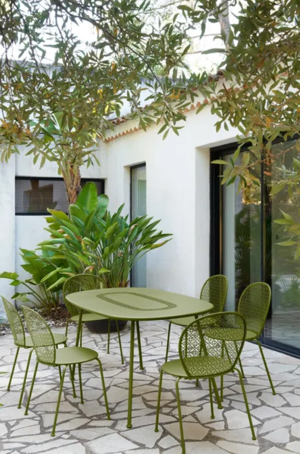 Load image into Gallery viewer, Fermob Lorette outdoor metal chair with a sleek design, suitable for hospitality, restaurant, and outdoor living spaces.