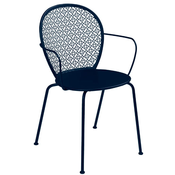 Load image into Gallery viewer, Fermob Lorette outdoor metal chair with a sleek design, ideal for restaurant, cafe, or outdoor living spaces.