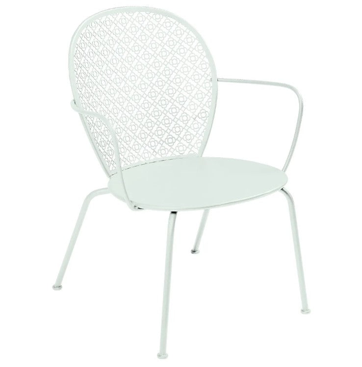 Load image into Gallery viewer, Fermob Lorette low armchair with metal frame, modern design, suitable for outdoor and hospitality settings.