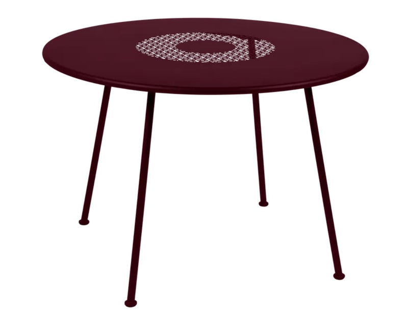 Load image into Gallery viewer, Fermob Lorette Round Garden Table with 110 cm diameter, metal outdoor table for cafe, restaurant, or hotel patio settings.