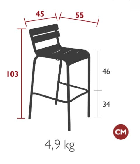 Load image into Gallery viewer, Fermob Luxembourg bar armchair with a sleek design, featuring a cushioned seat and backrest for stylish contract furniture.